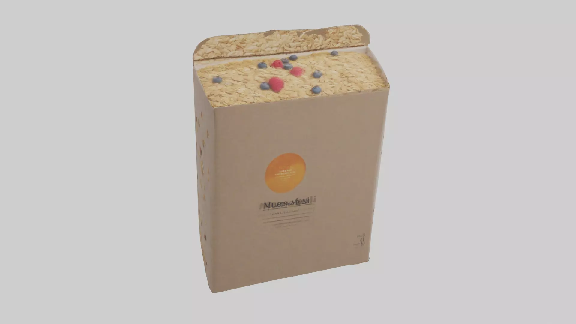 Muesli Box model Low-poly 3D model_0