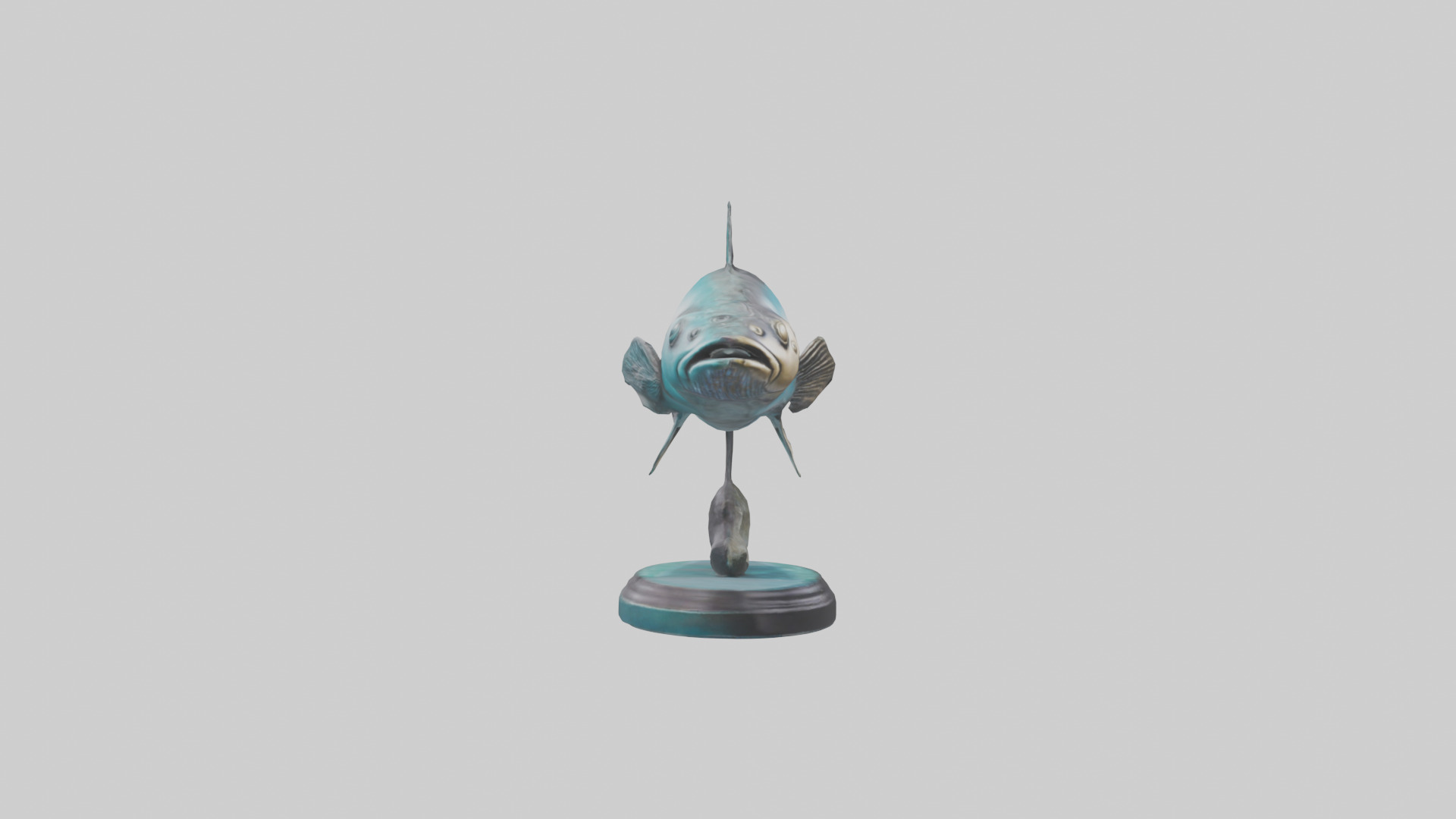 Mullet Fish statue model Low-poly 3D model_13