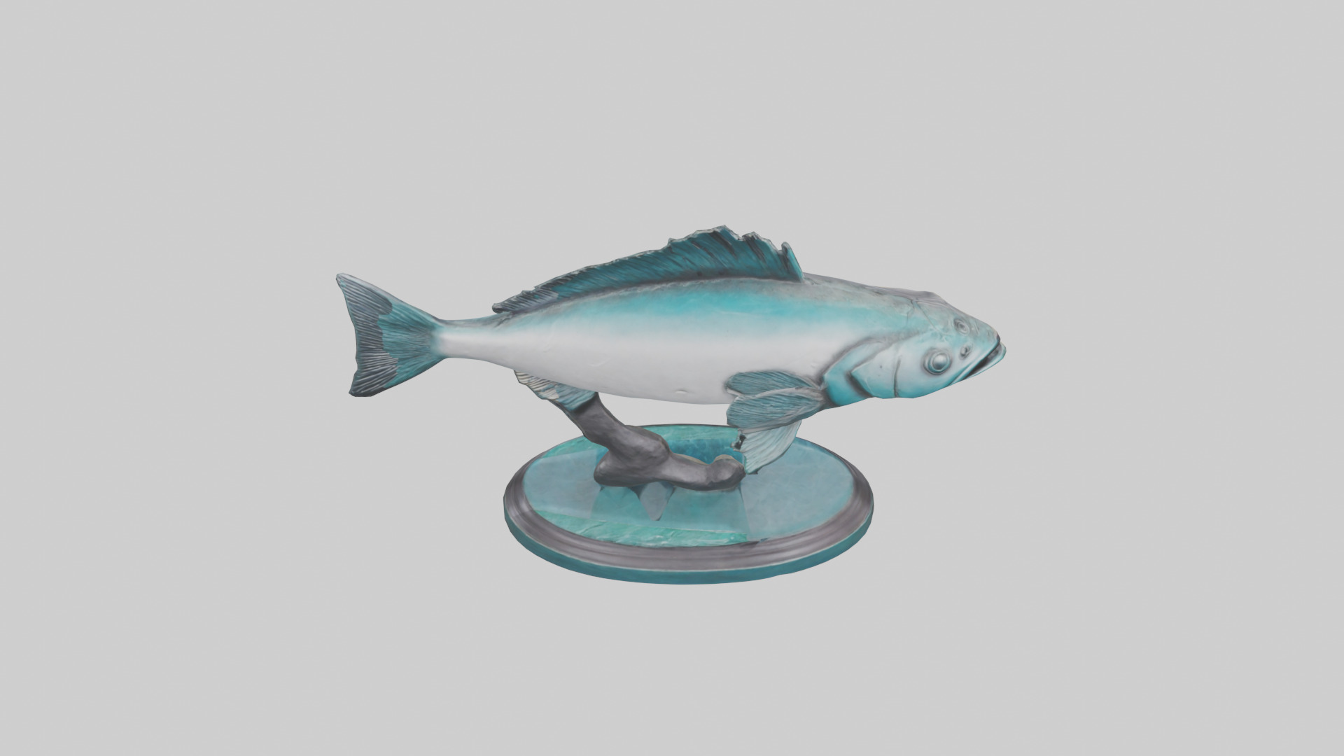 Mullet Fish statue model Low-poly 3D model_15