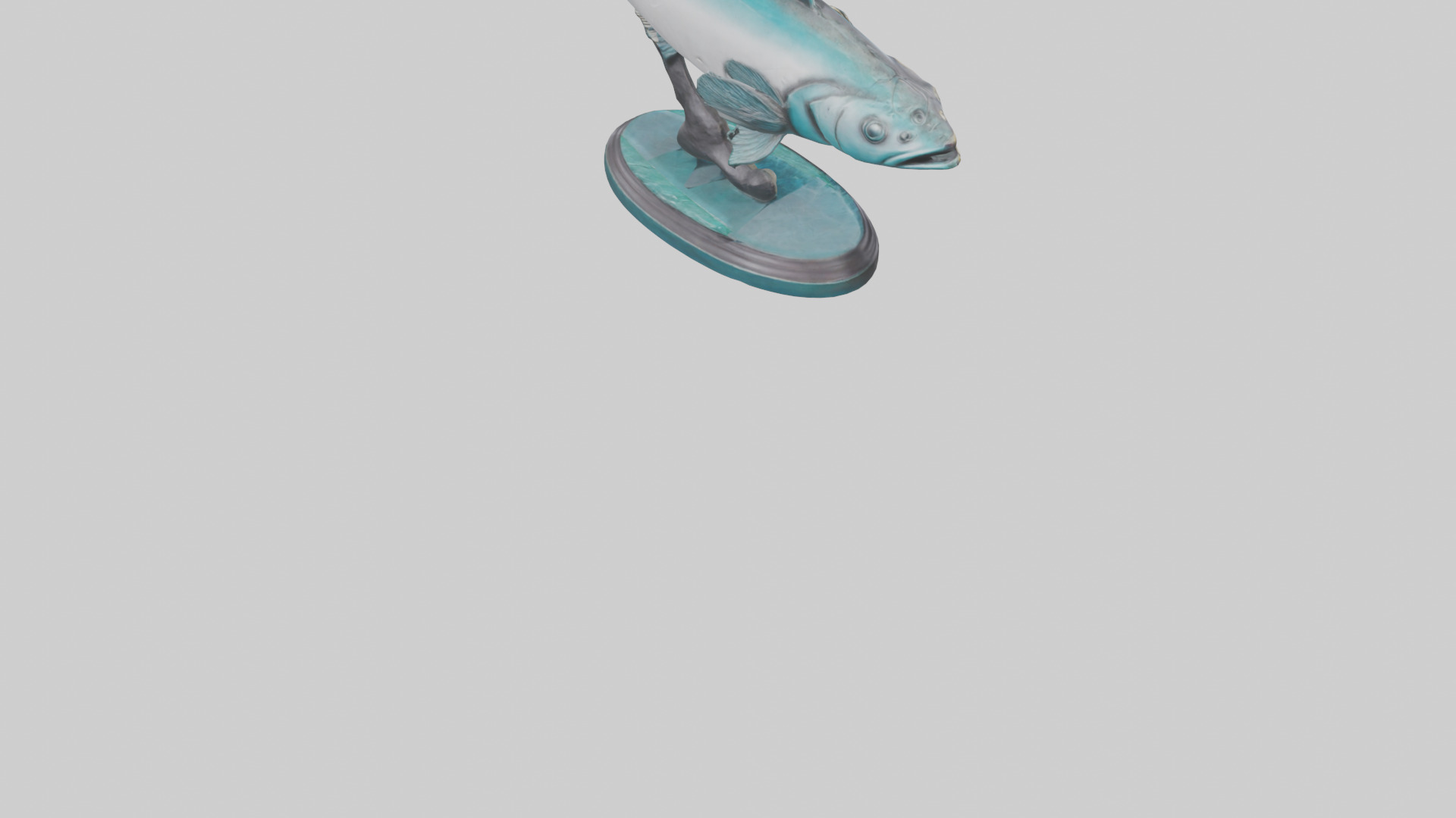 Mullet Fish statue model Low-poly 3D model_4