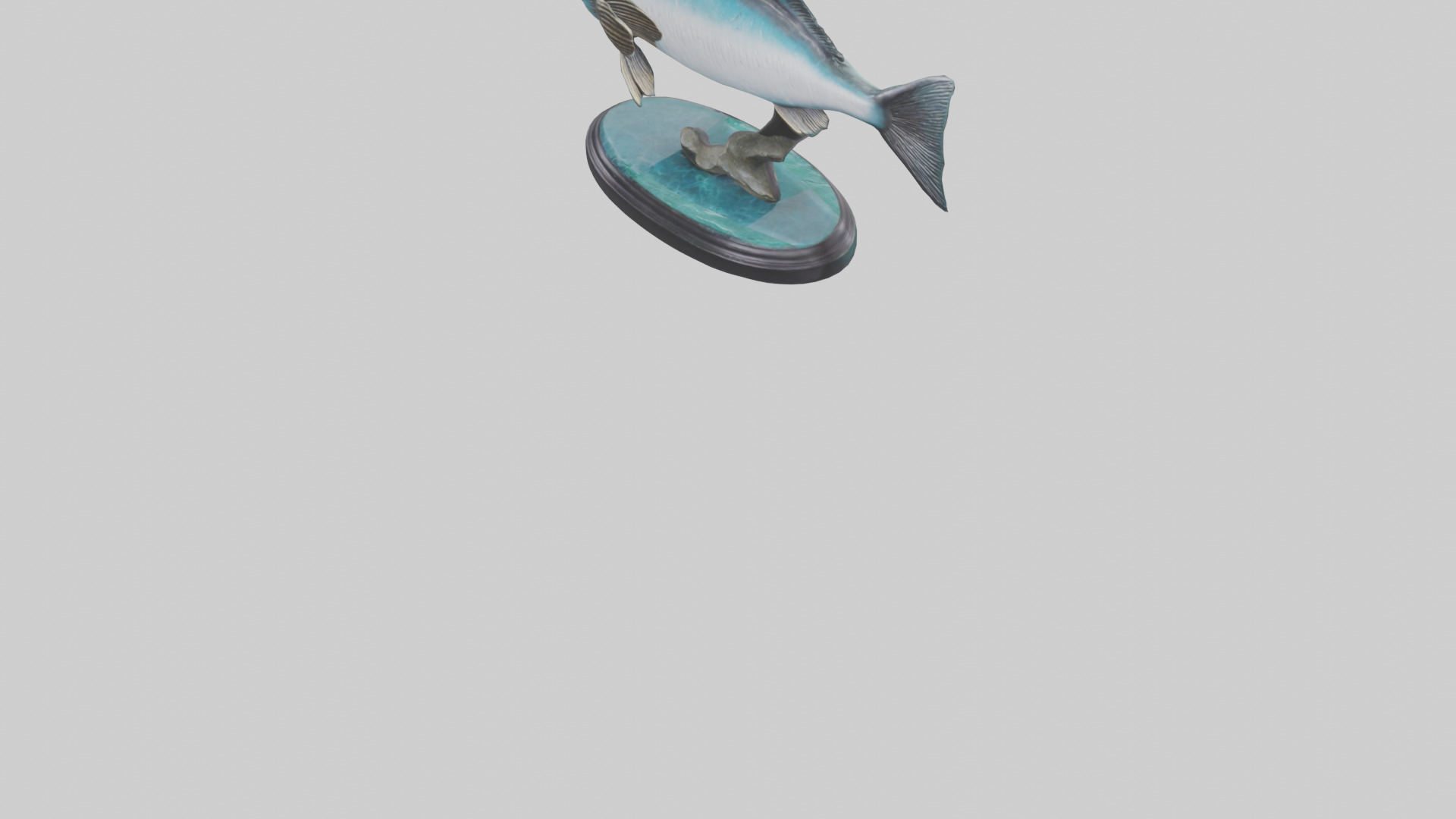 Mullet Fish statue model Low-poly 3D model_5