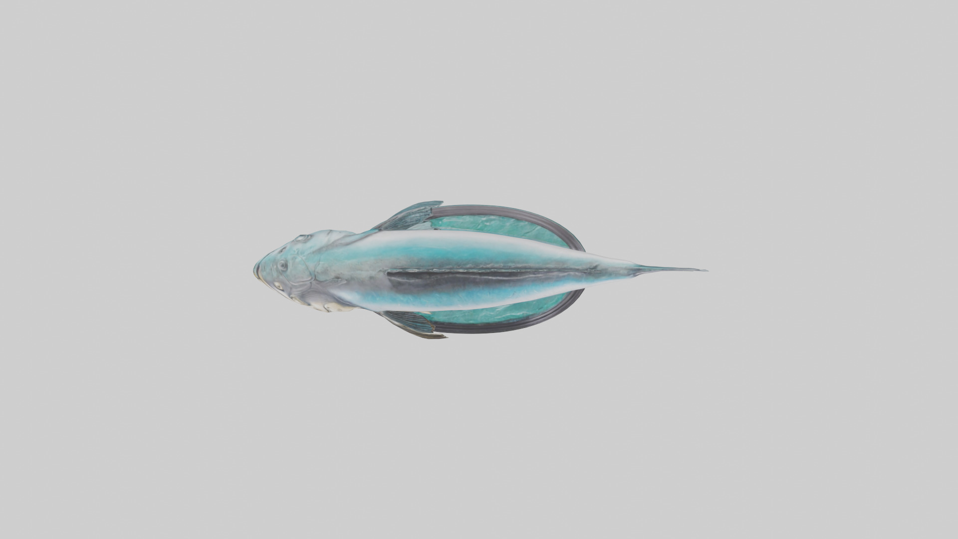 Mullet Fish statue model Low-poly 3D model_14