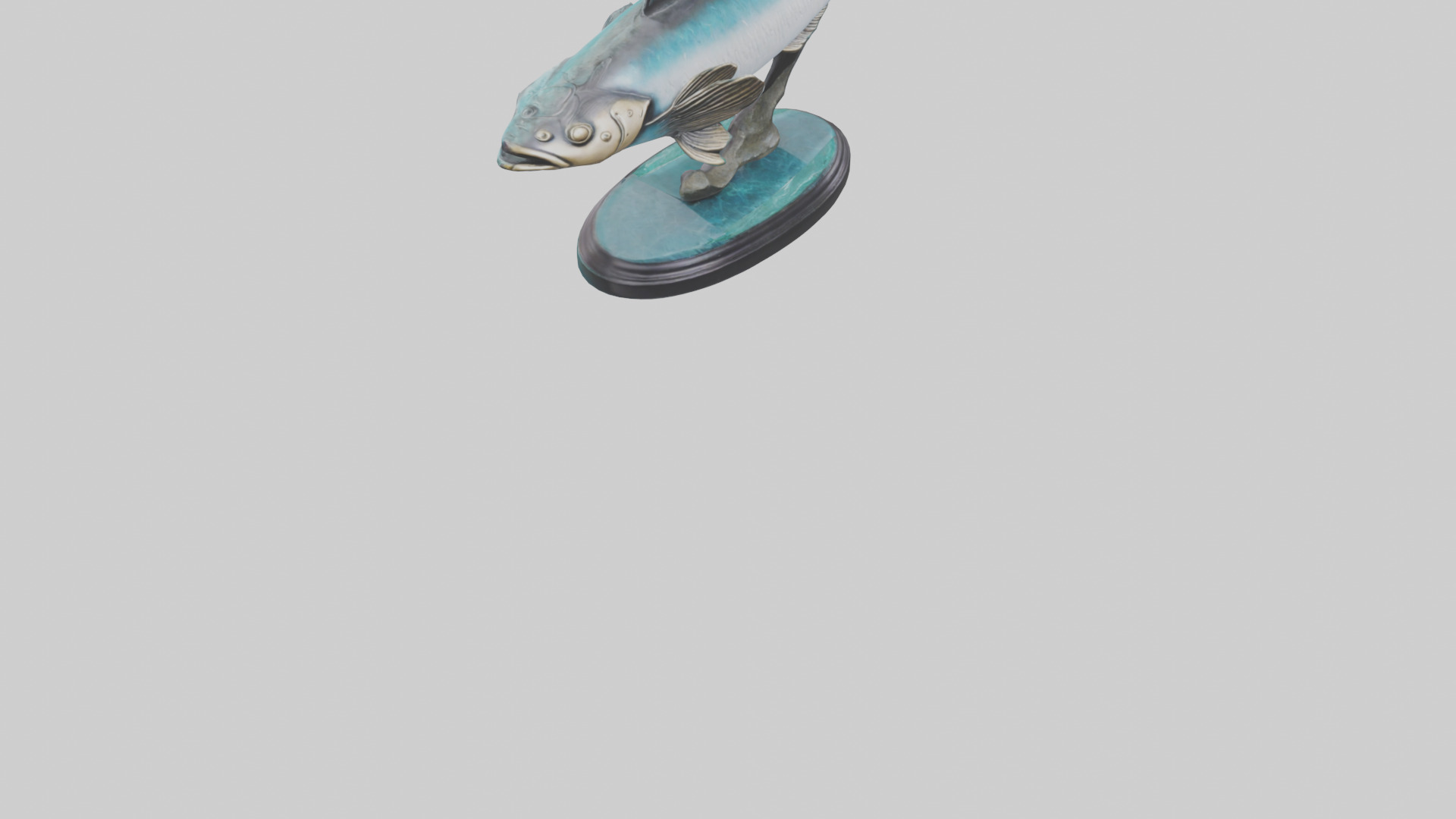 Mullet Fish statue model Low-poly 3D model_6