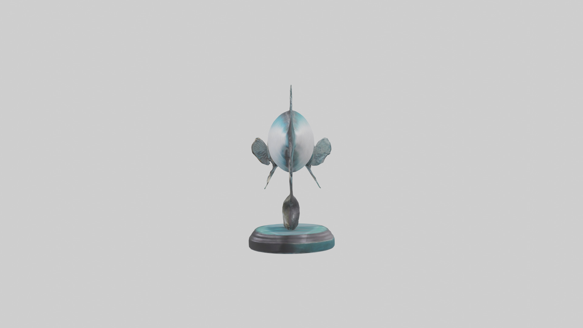 Mullet Fish statue model Low-poly 3D model_12