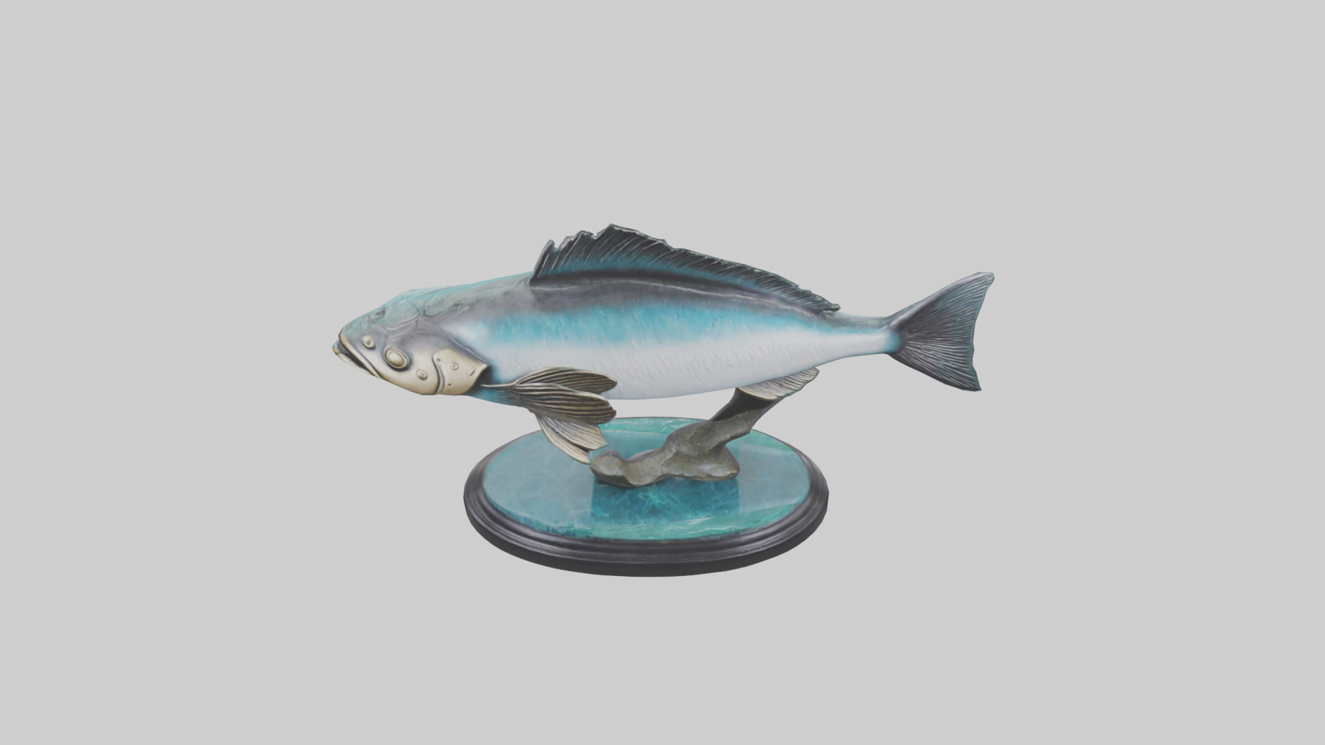Mullet Fish statue model Low-poly 3D model_16