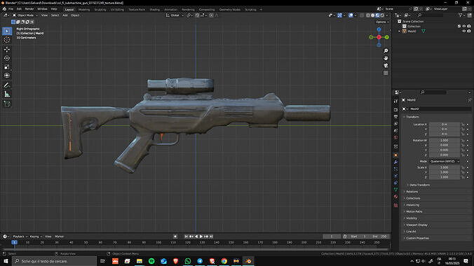 Sci-Fi Assault Rifle 07 Low Poly Game Ready Asset 3D model