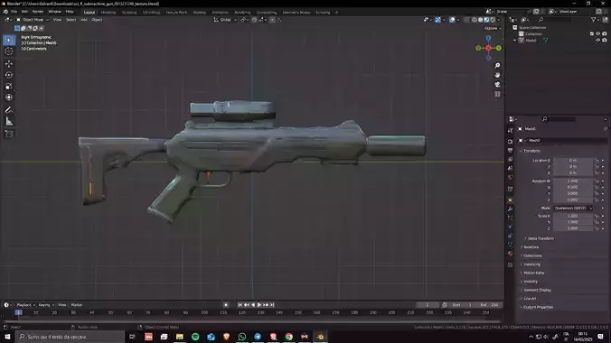 Sci-Fi Assault Rifle 07 Low Poly Game Ready Asset