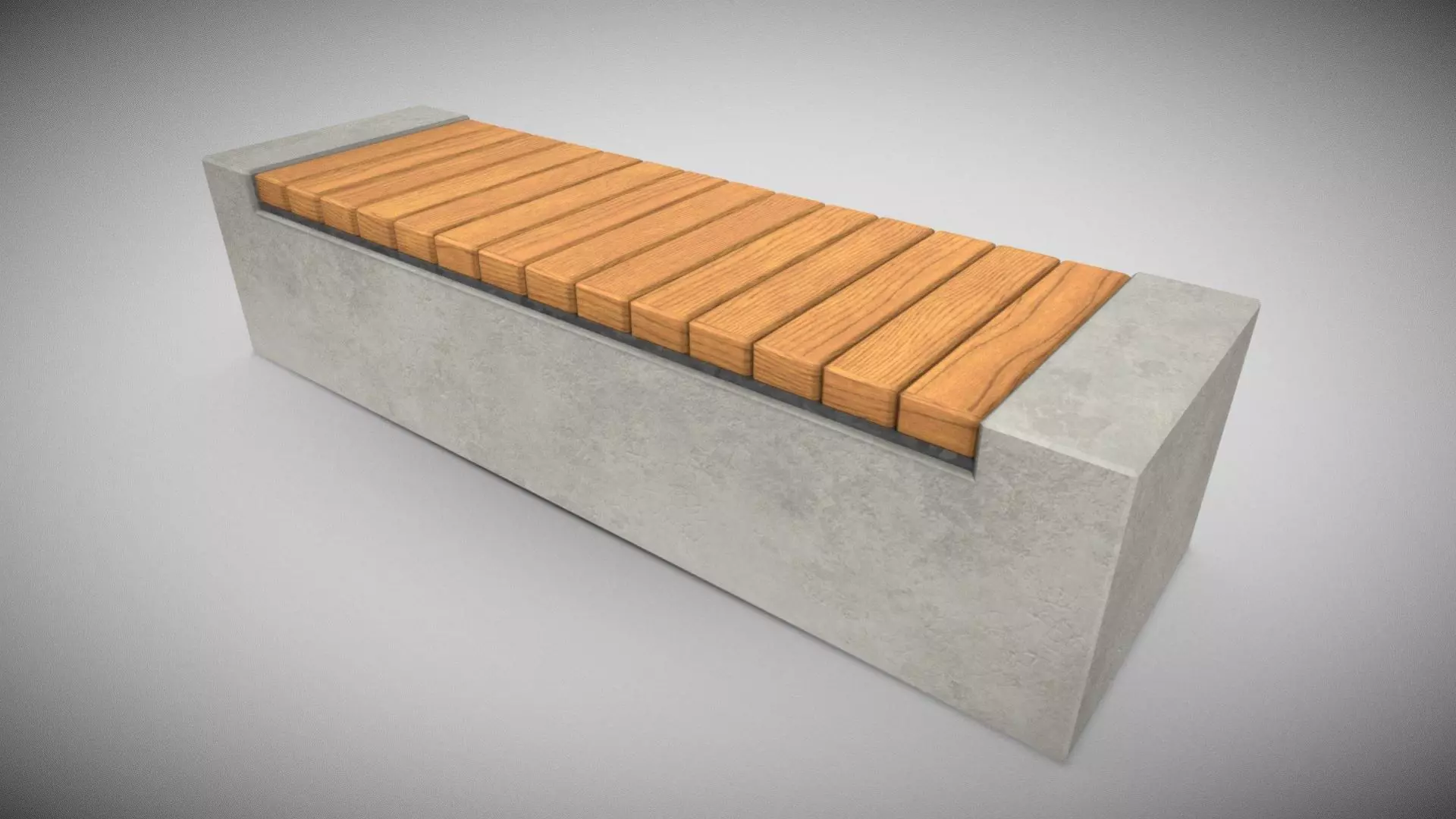Outdoor Concrete Bench Low-poly 3D model