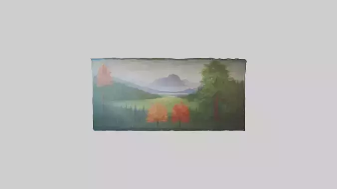 Murals with Nature Themes Low-poly 3D model