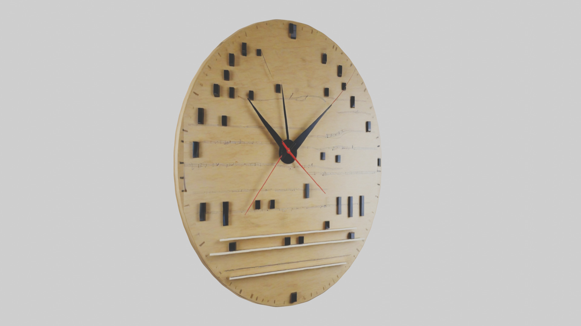 Music Wall Clock model Low-poly 3D model_7