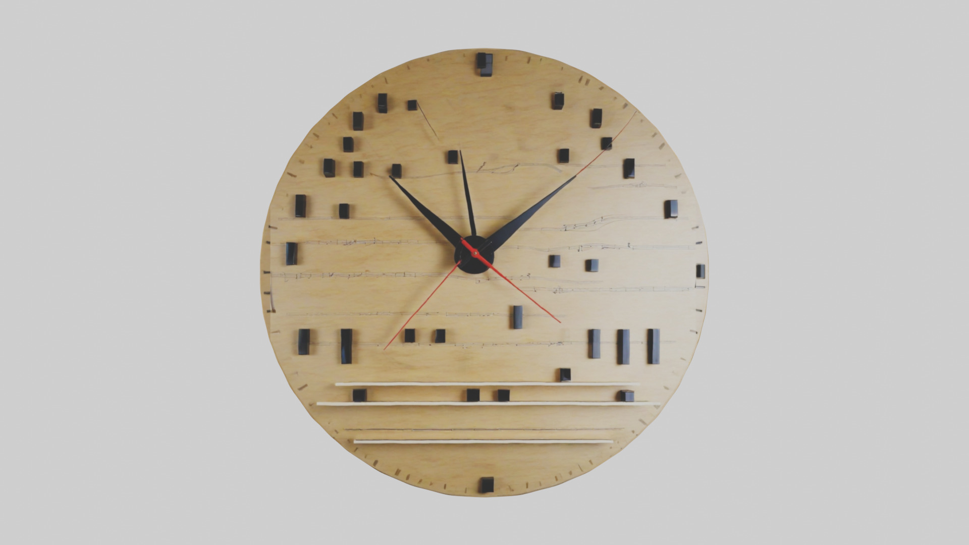 Music Wall Clock model Low-poly 3D model_9