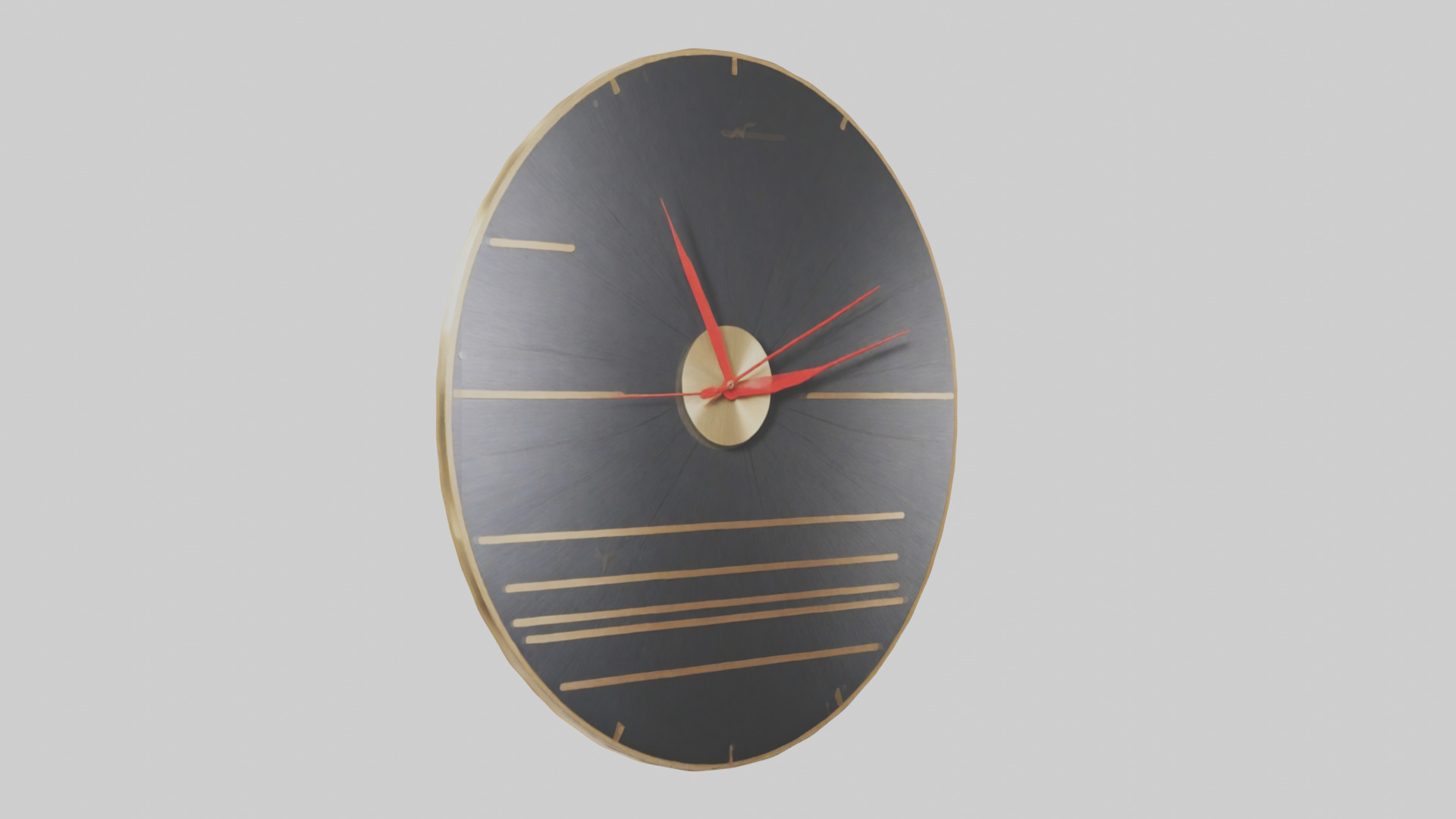 Music Wall Clock model Low-poly 3D model_1