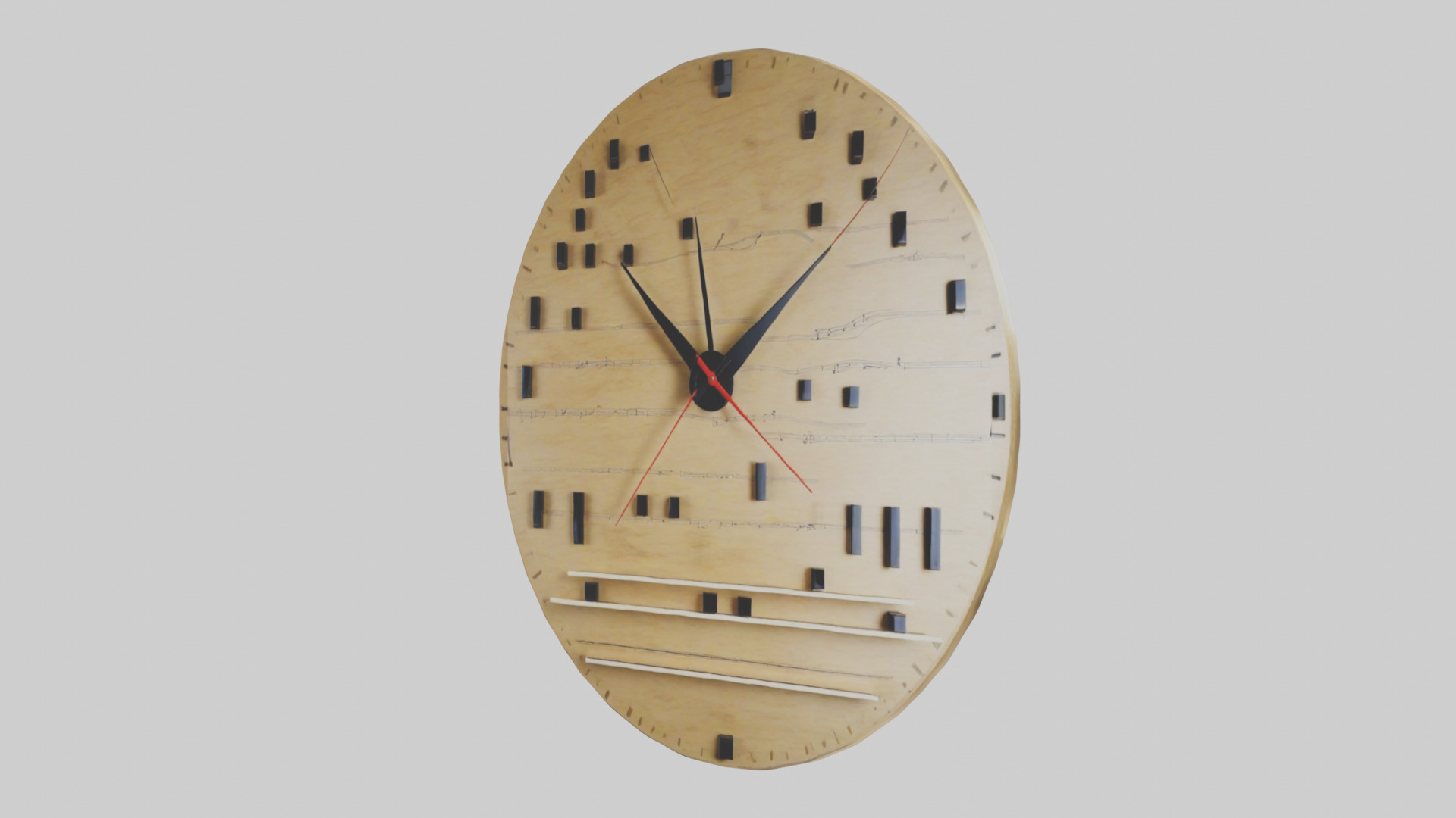 Music Wall Clock model Low-poly 3D model_10