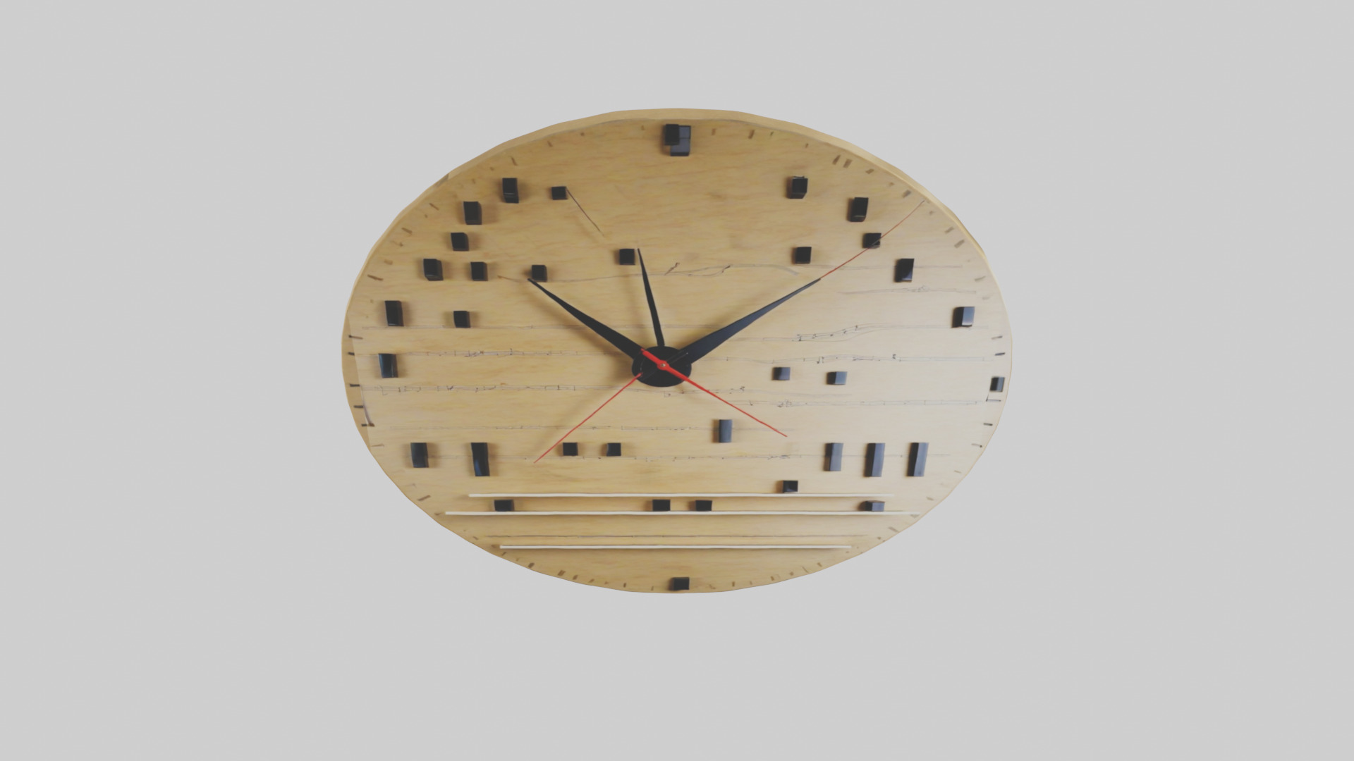 Music Wall Clock model Low-poly 3D model_16
