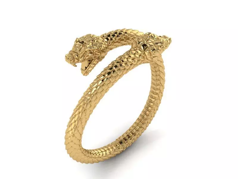 3d printing double snake ring 3D print model