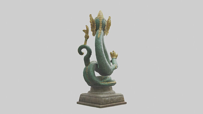 Naga statue model Low-poly 3D model