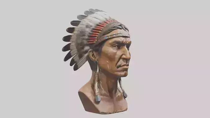 Native Warrior bust model
