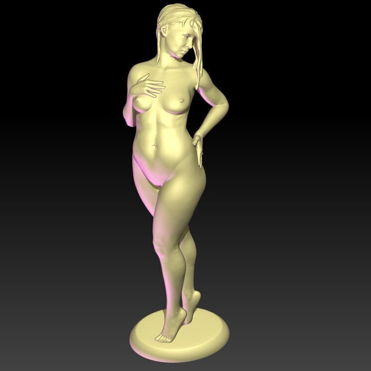Lina realistic nude female figurine 3D print model_1