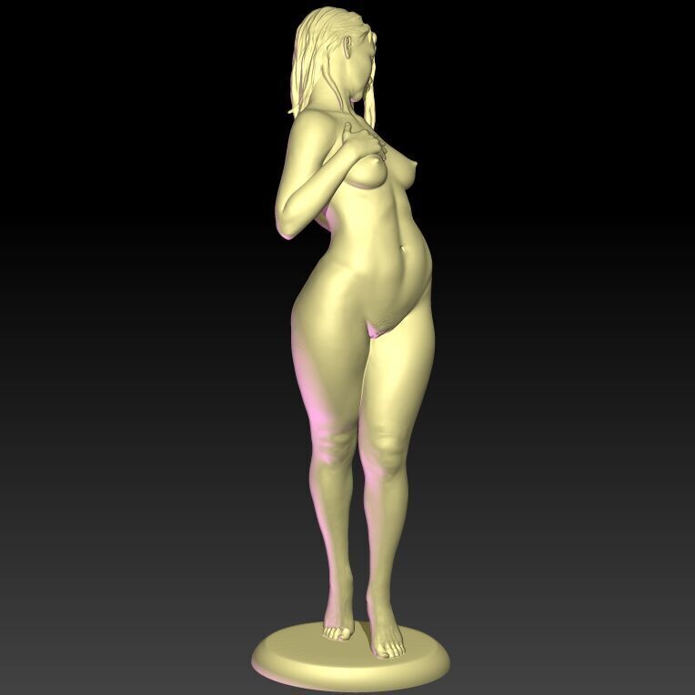 Lina realistic nude female figurine 3D print model_2