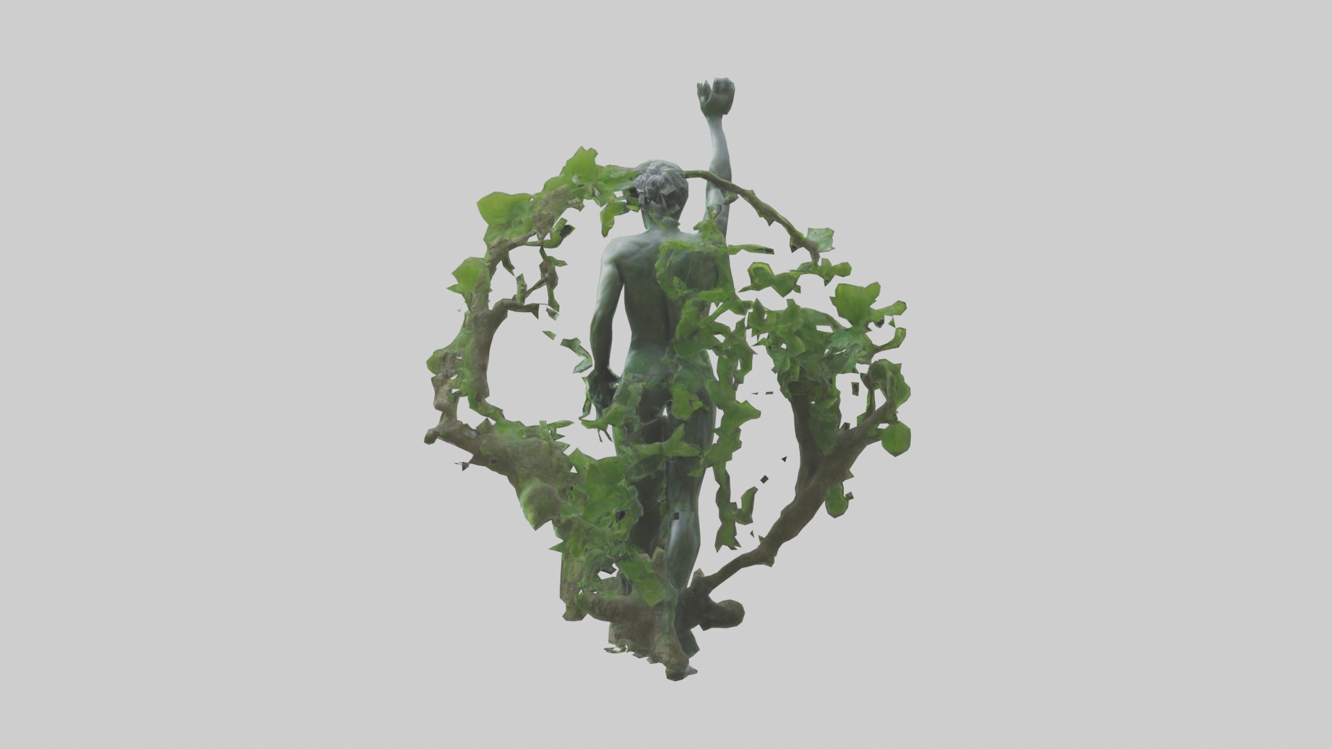 Natura and Man statue Low-poly 3D model_3