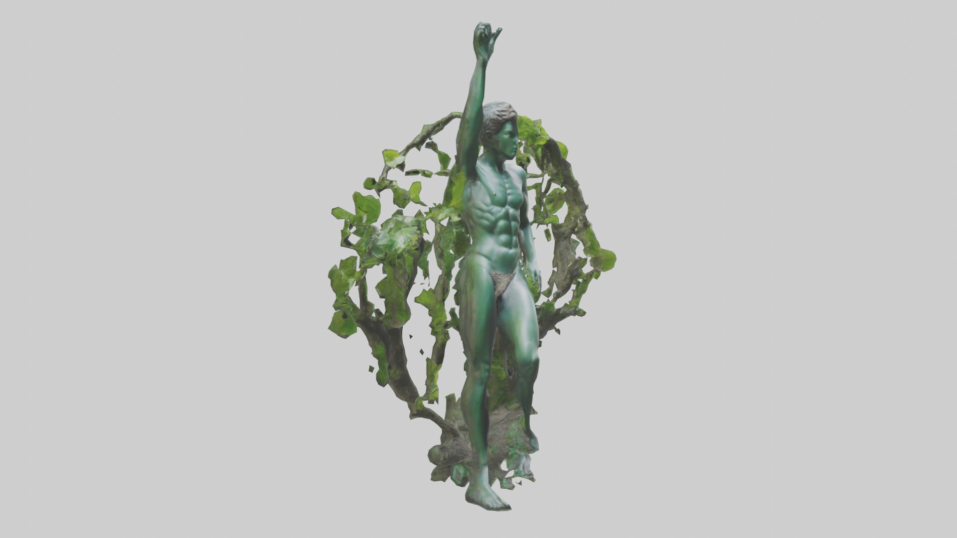 Natura and Man statue Low-poly 3D model_11
