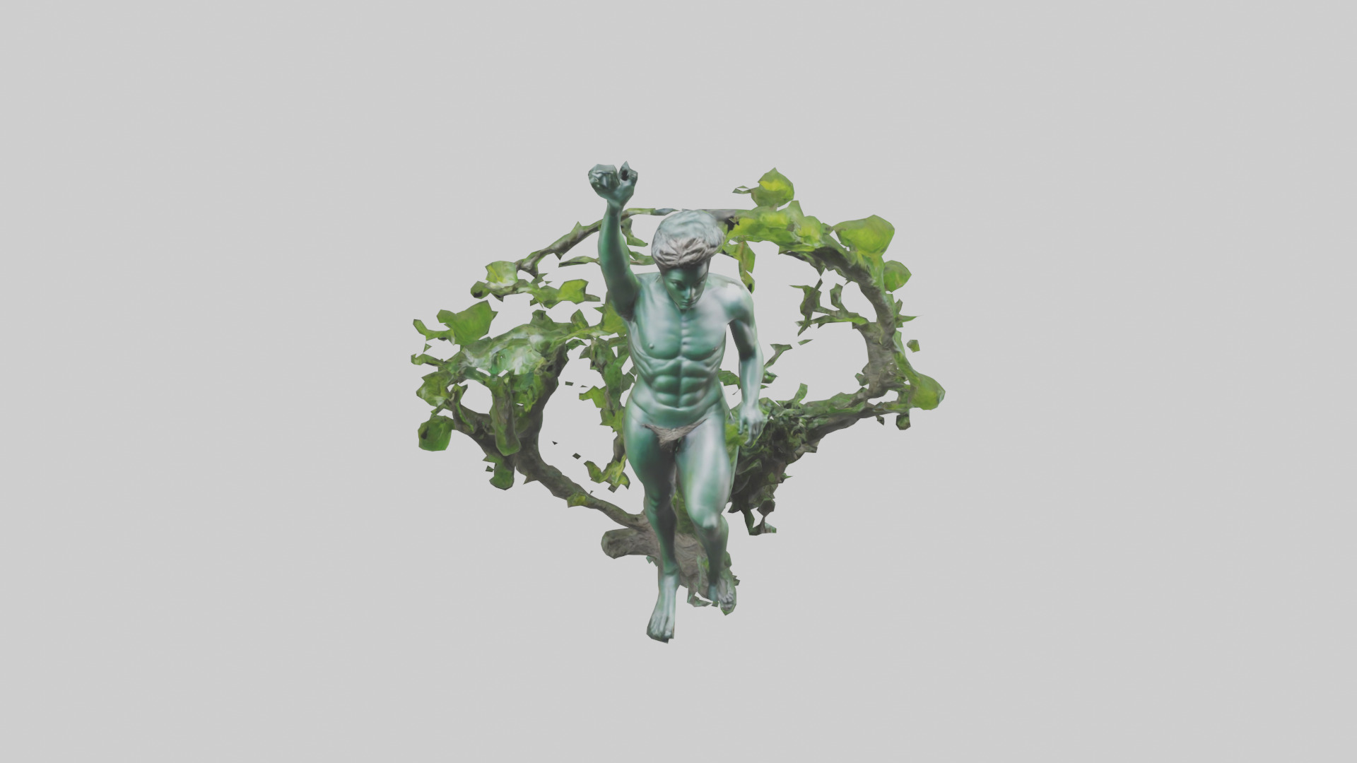 Natura and Man statue Low-poly 3D model_16