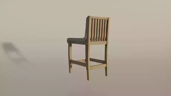 Modern Wooden Kitchen Chair - Padded Fabric Seat