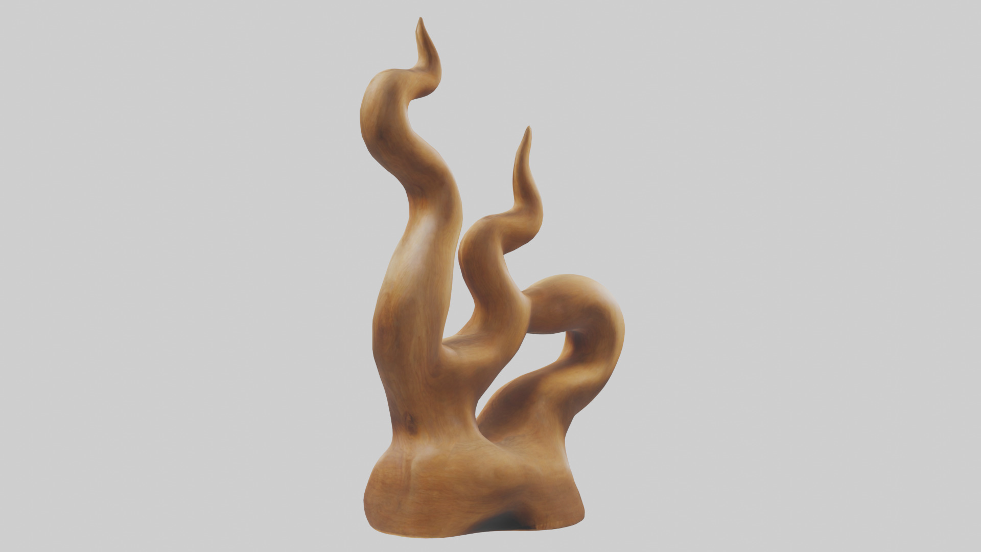 Natural wood sculpture model Low-poly 3D model_1