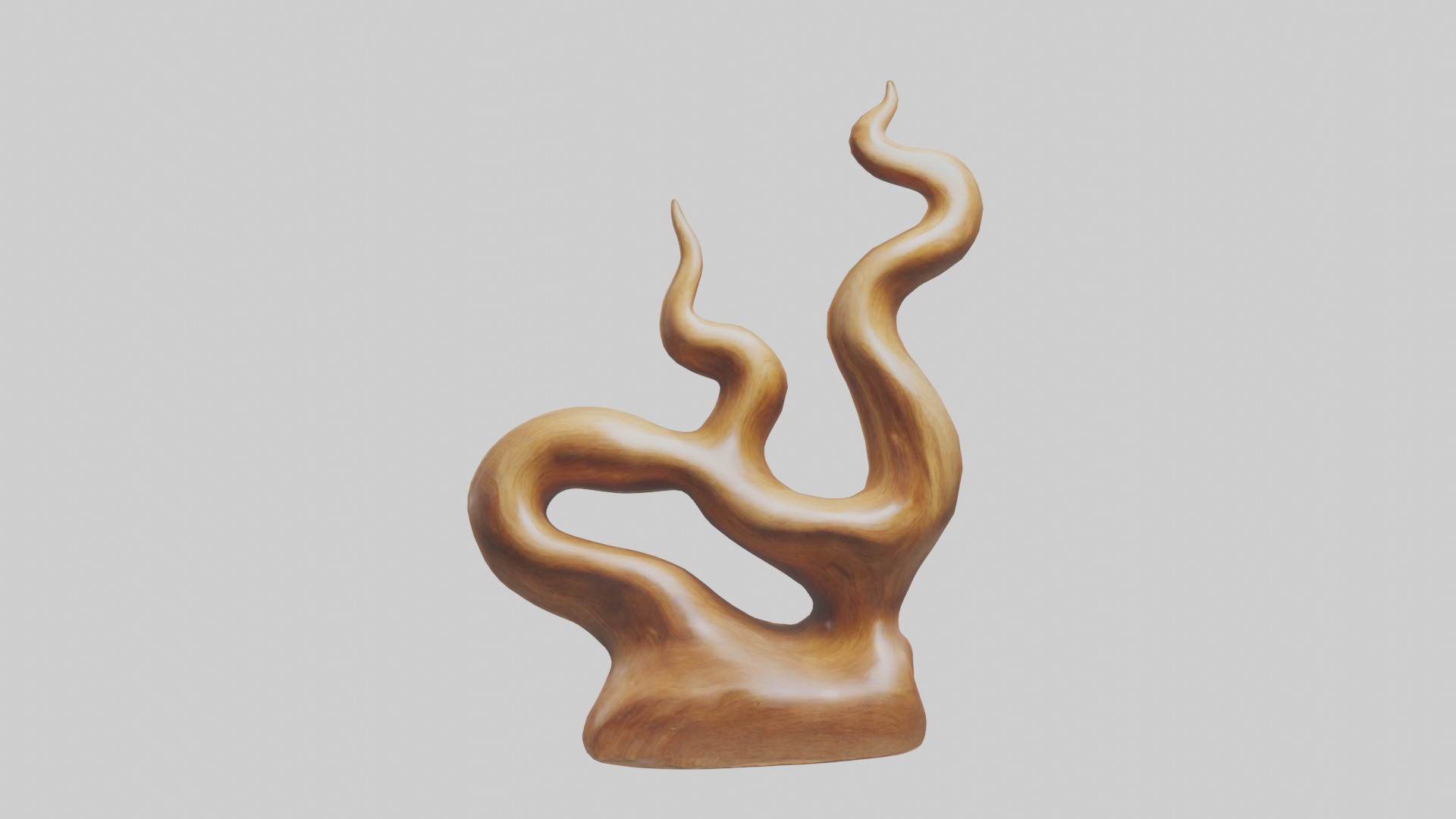 Natural wood sculpture model Low-poly 3D model_9