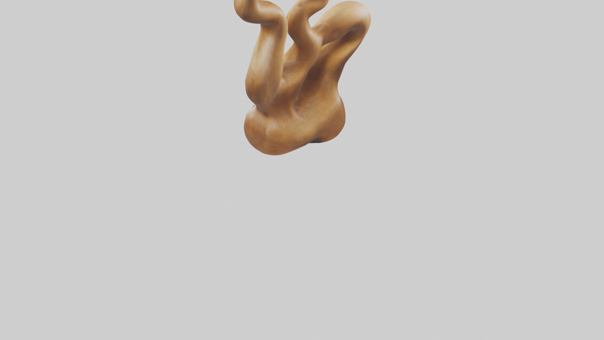 Natural wood sculpture model Low-poly 3D model_3