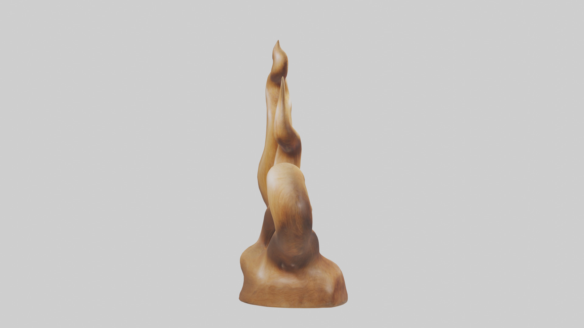 Natural wood sculpture model Low-poly 3D model_13