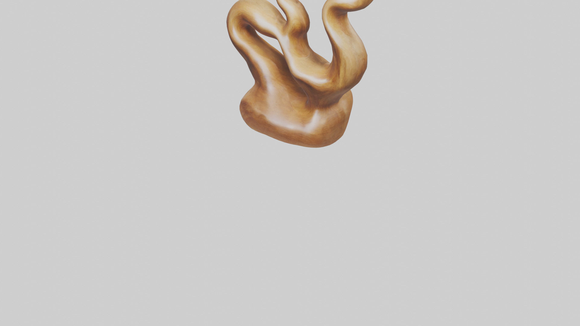 Natural wood sculpture model Low-poly 3D model_5