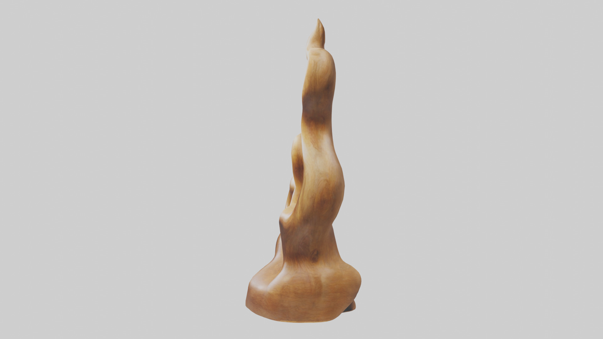 Natural wood sculpture model Low-poly 3D model_12