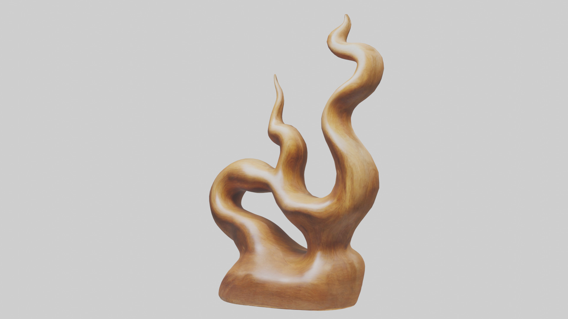 Natural wood sculpture model Low-poly 3D model_10