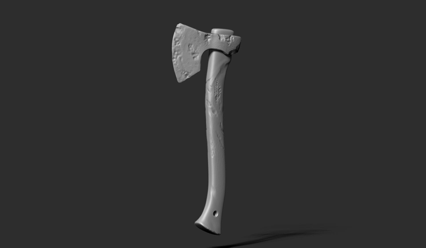 Damaged Axe 3D model_2
