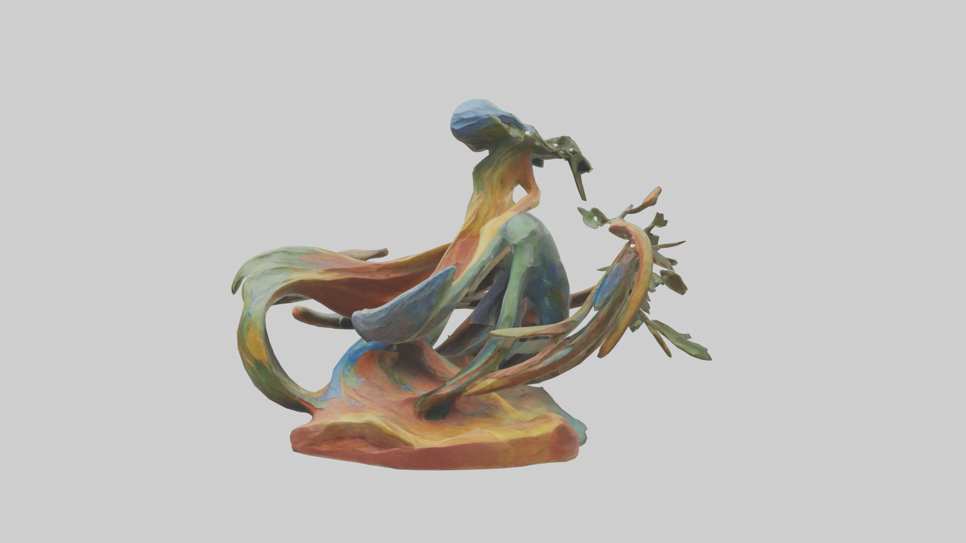 Natures Abstraction statue model Low-poly 3D model_9