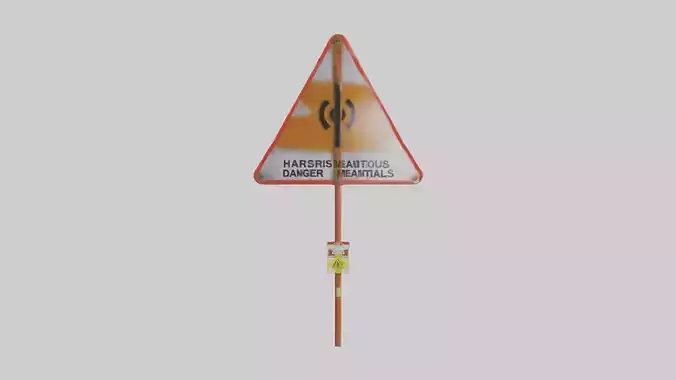 Near Hazardous Materials Danger Sign model