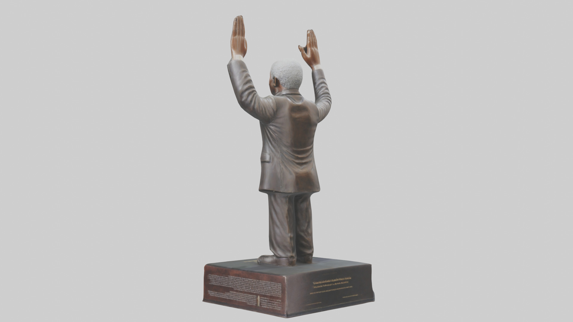 Nelson Mandela statue model Low-poly 3D model_3