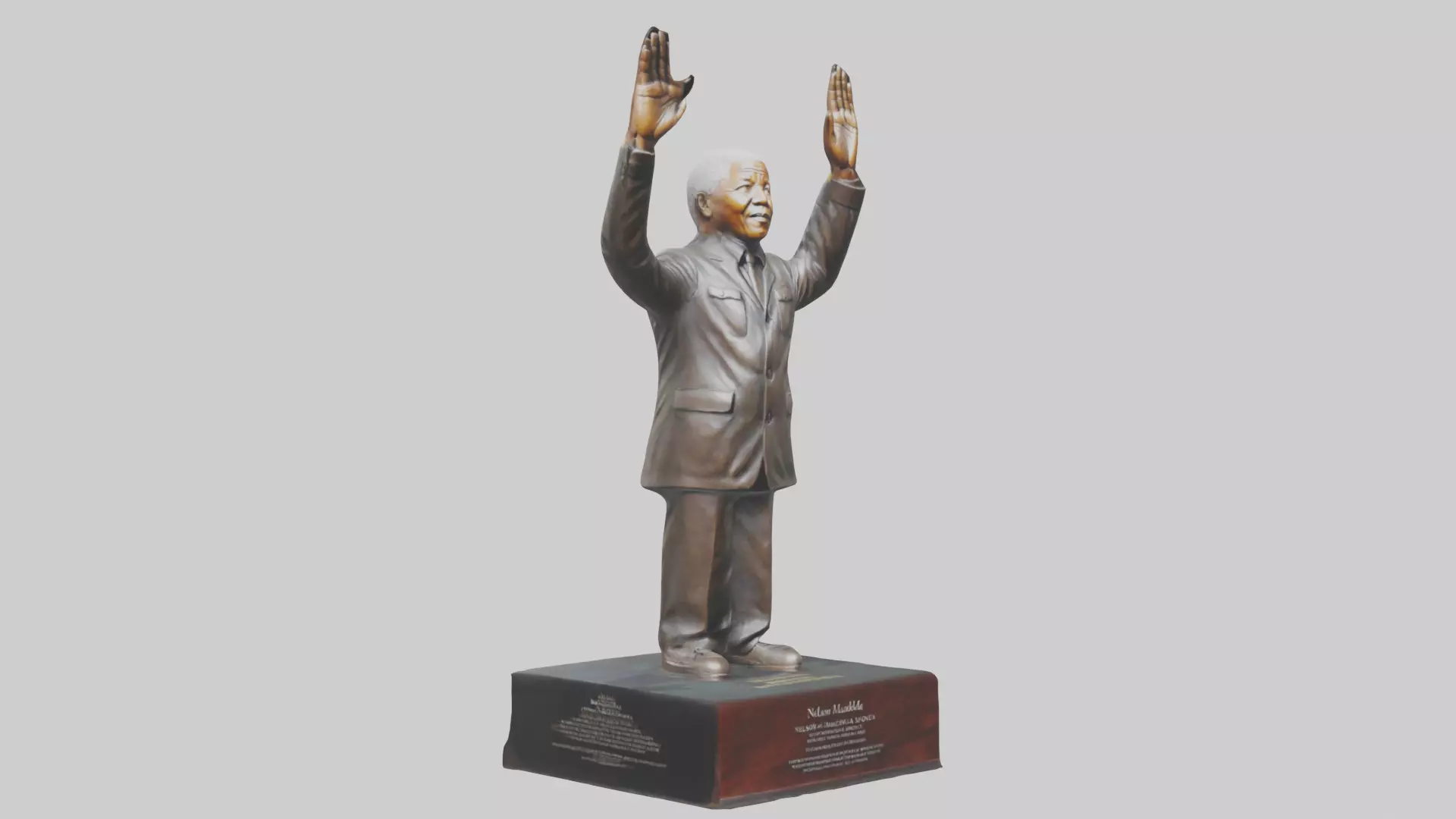 Nelson Mandela statue model Low-poly 3D model_0