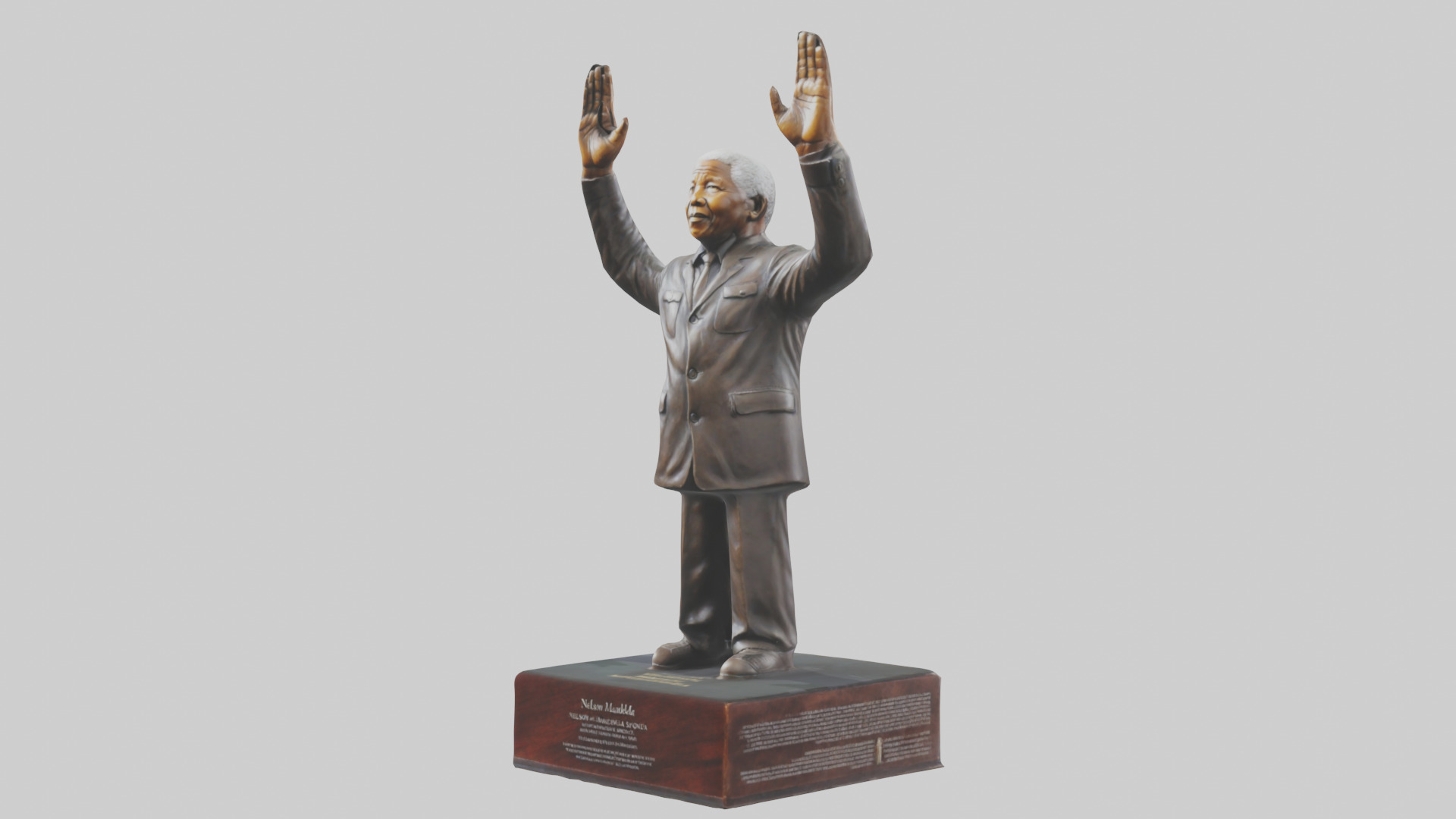 Nelson Mandela statue model Low-poly 3D model_10