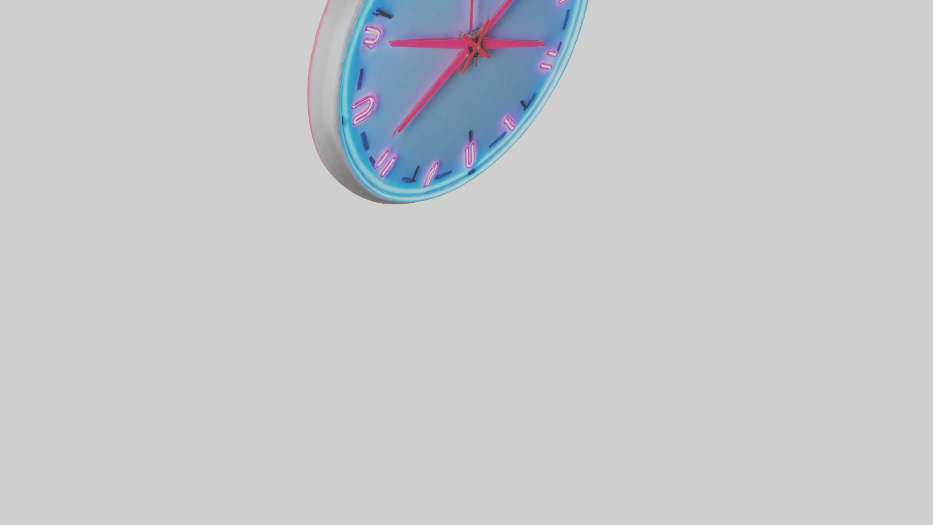 Neon Wall Clock model Low-poly 3D model_9