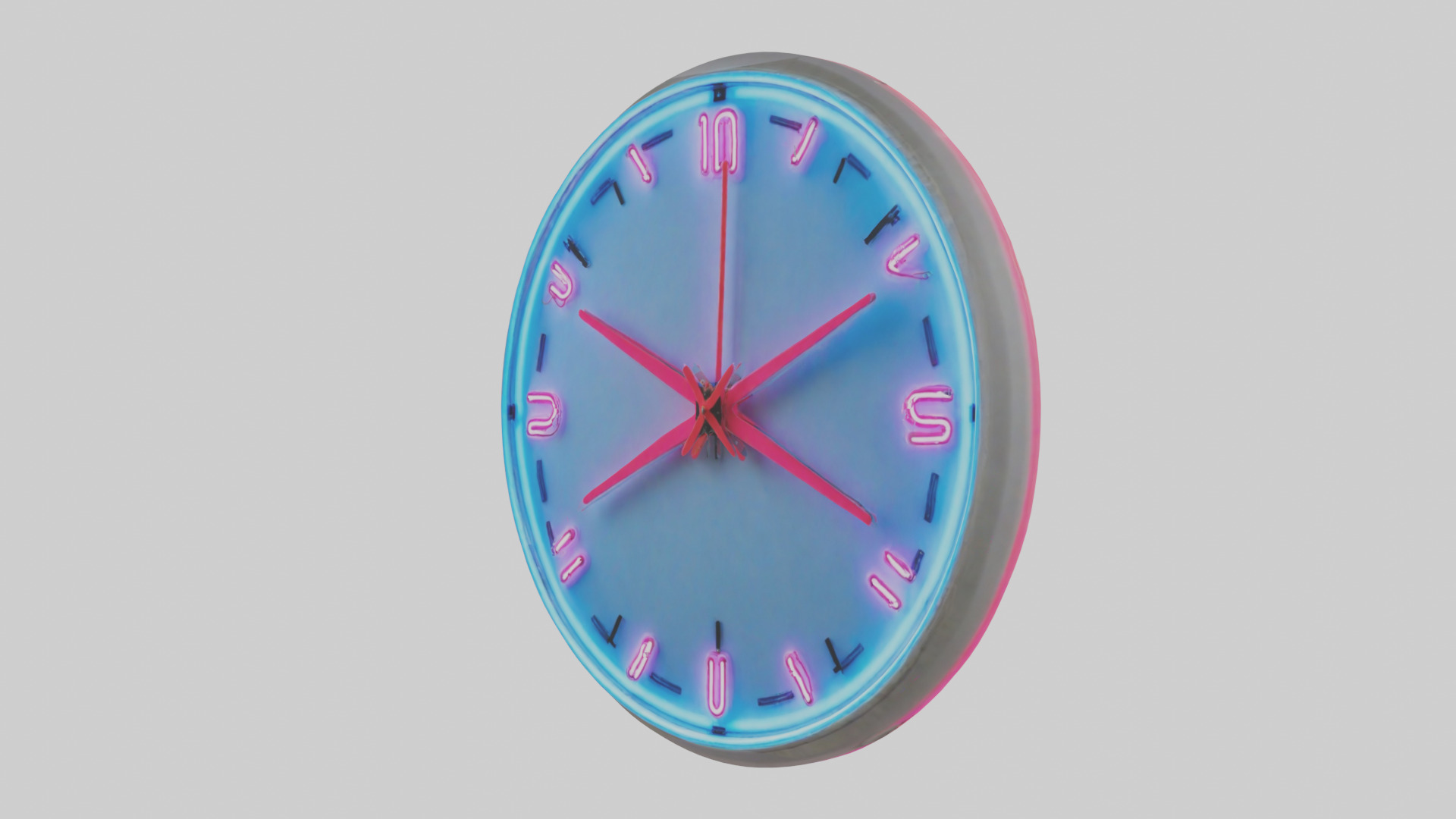 Neon Wall Clock model Low-poly 3D model_10