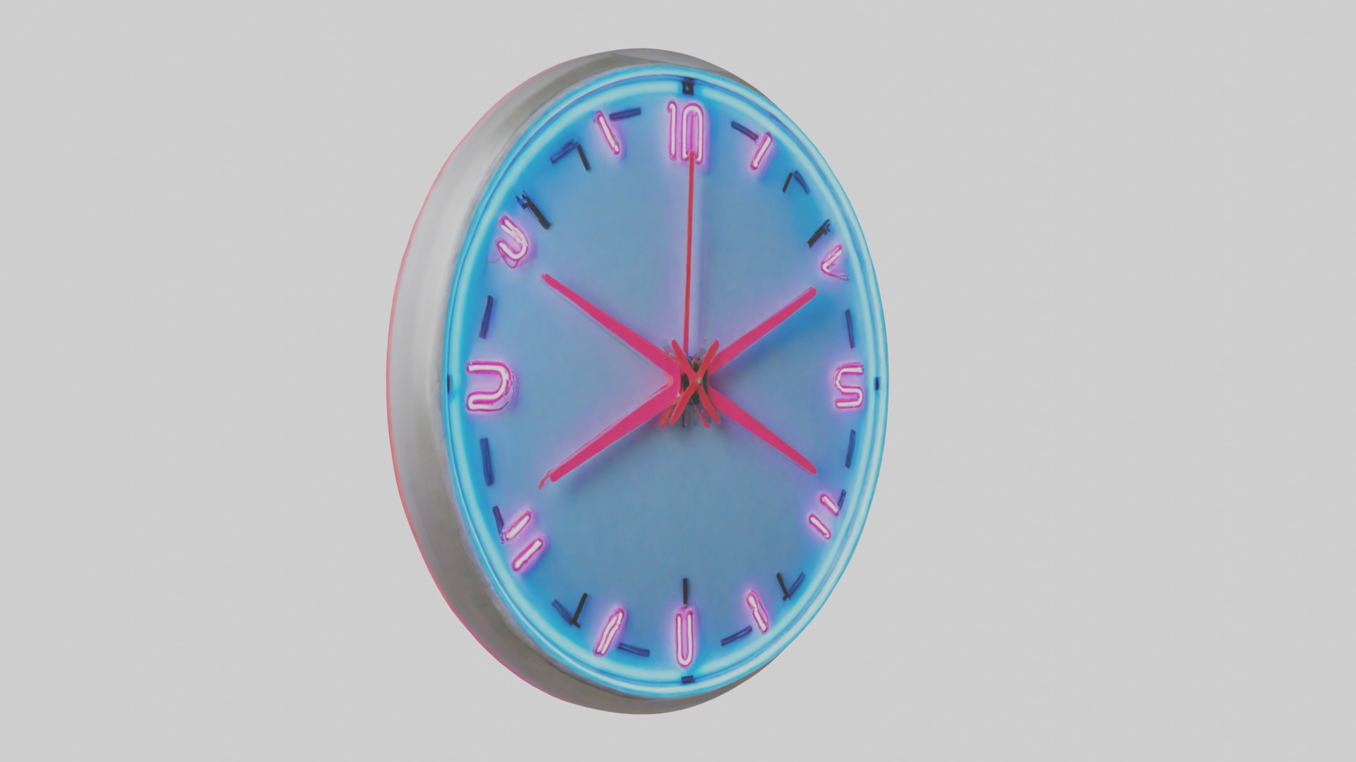 Neon Wall Clock model Low-poly 3D model_11