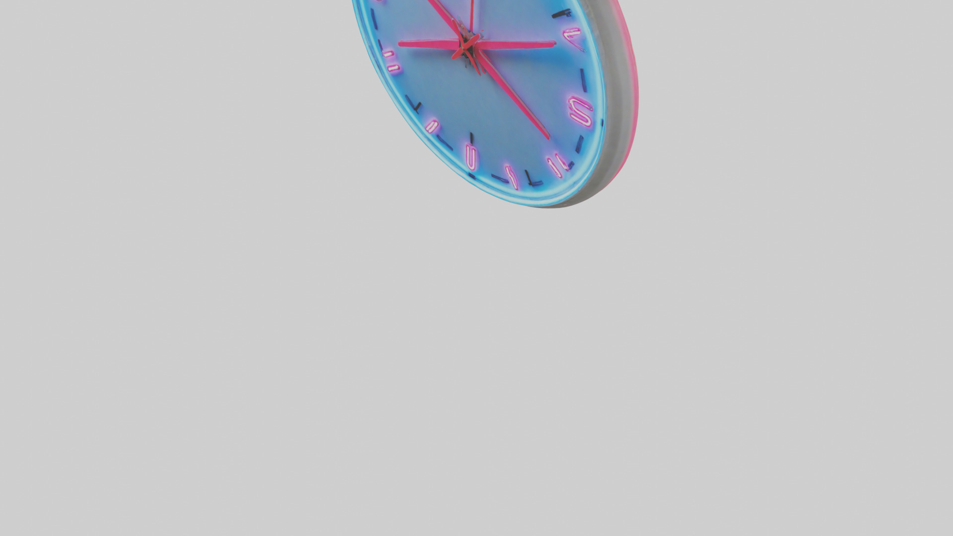 Neon Wall Clock model Low-poly 3D model_8
