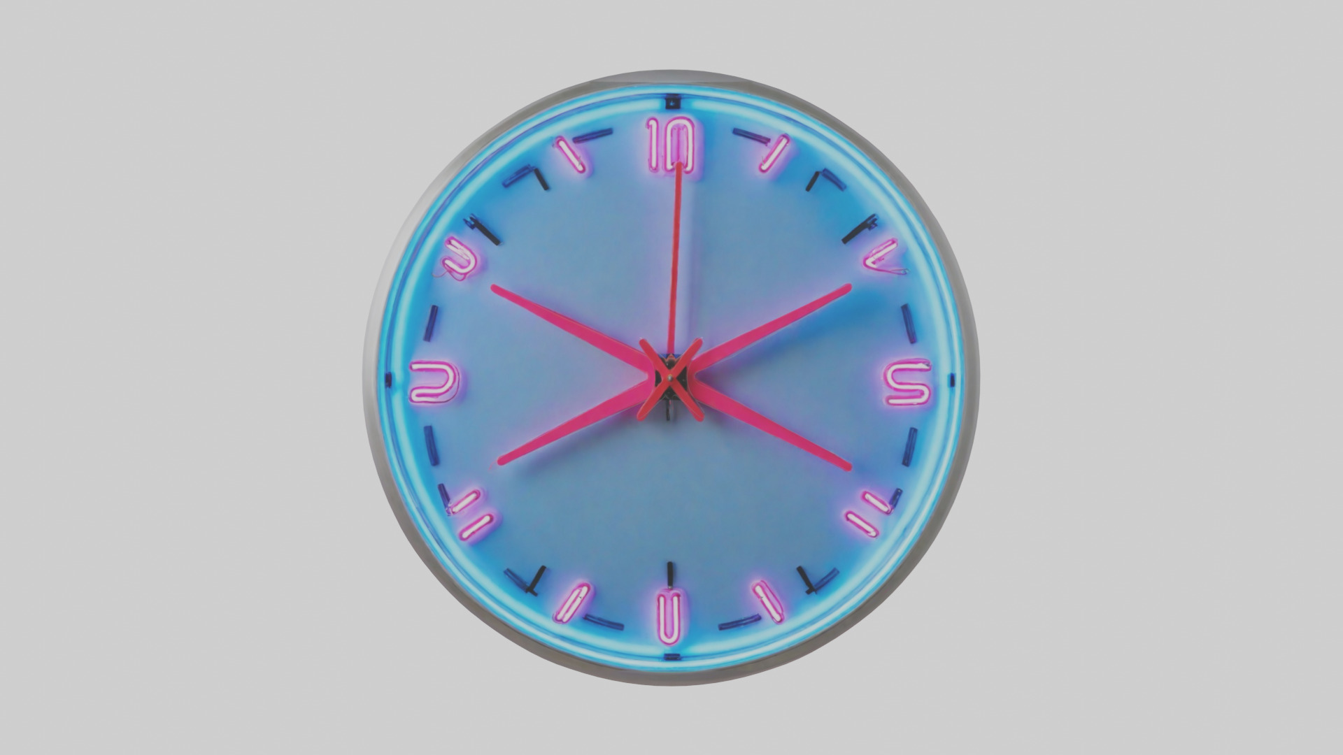 Neon Wall Clock model Low-poly 3D model_2