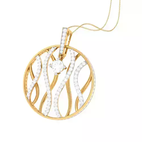 3D Printable Cad jewelry design of Lady diamond Pendant 3D print model