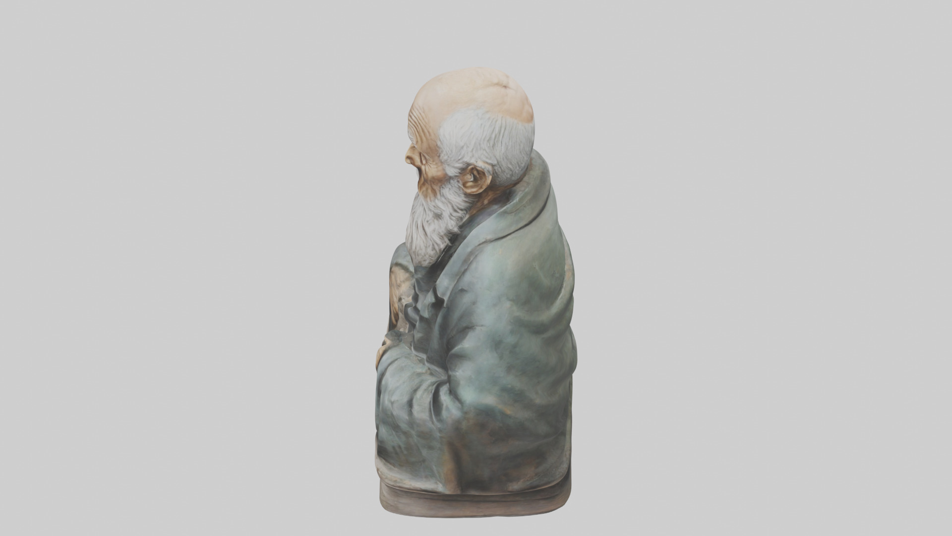 Old Man statue model Low-poly 3D model_17