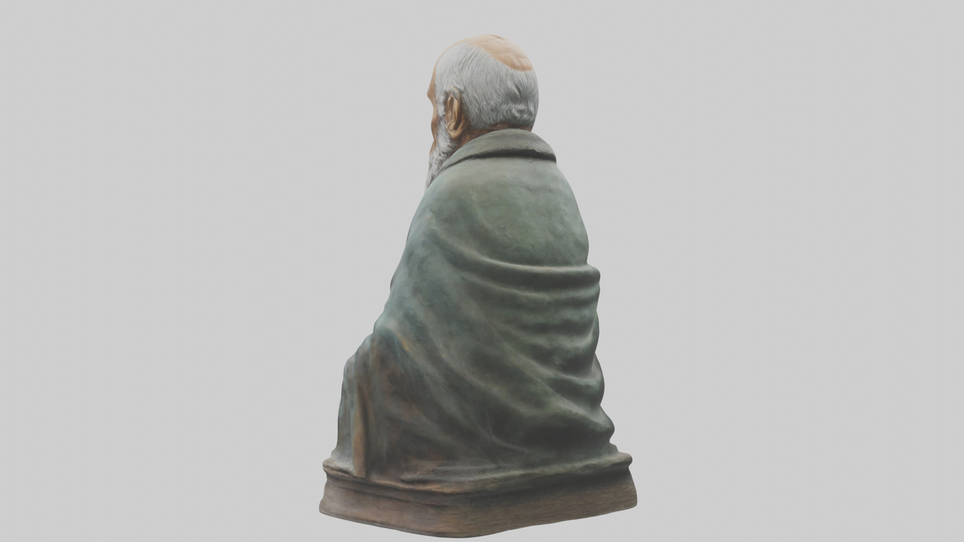 Old Man statue model Low-poly 3D model_3