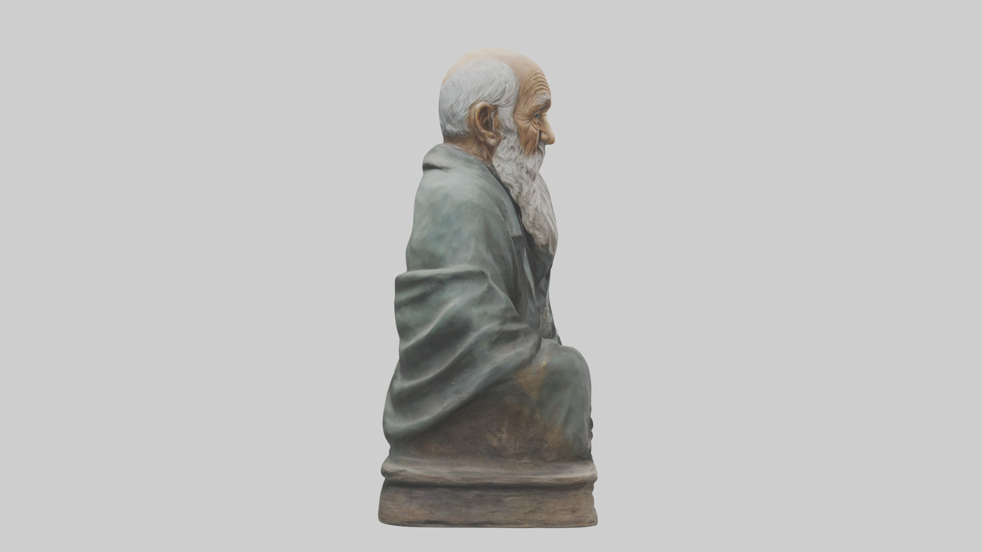 Old Man statue model Low-poly 3D model_13