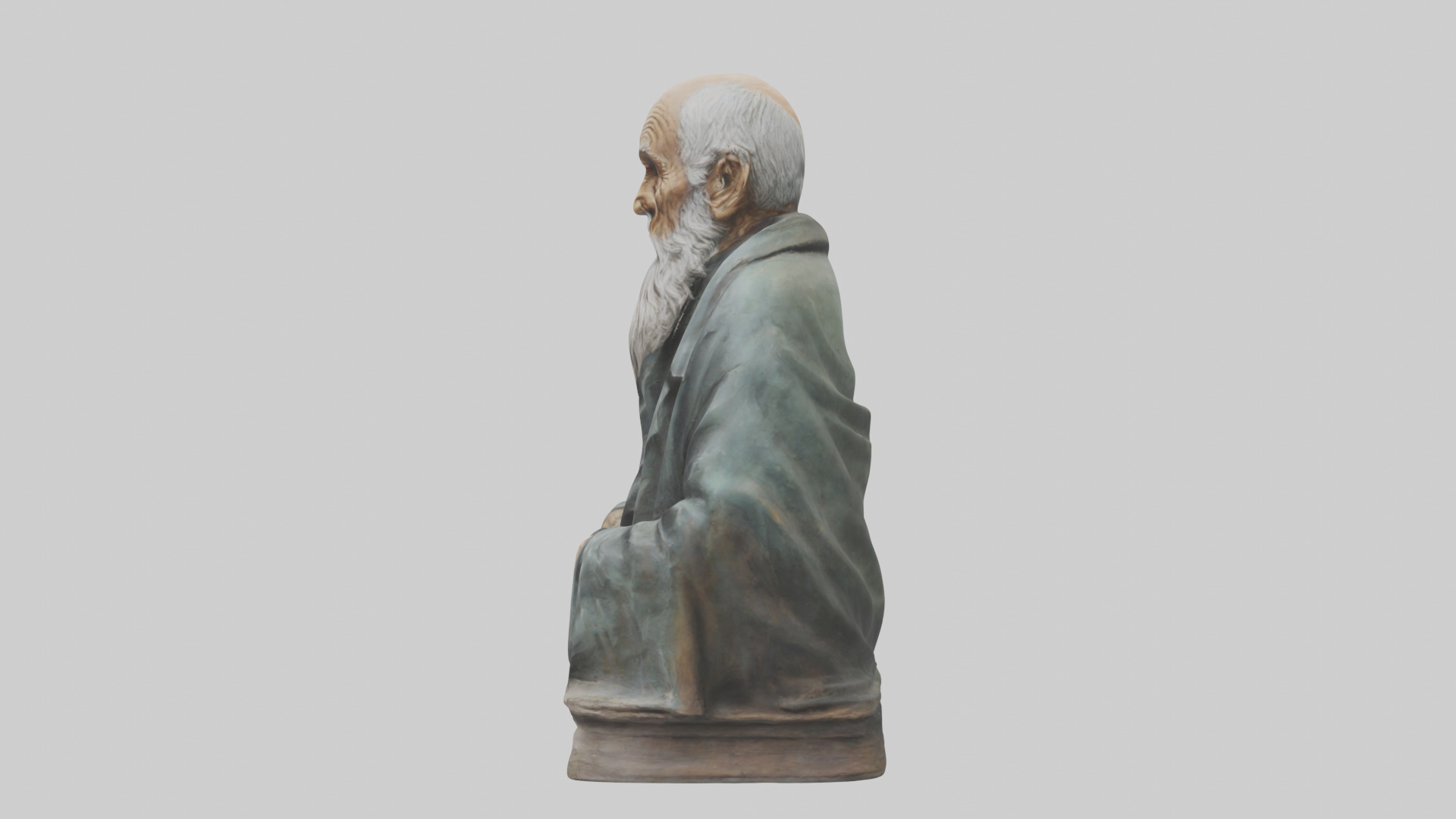 Old Man statue model Low-poly 3D model_12